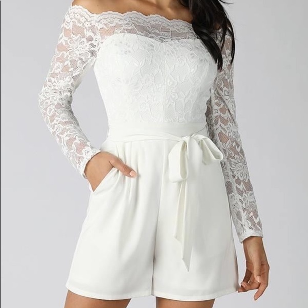 White lace romper